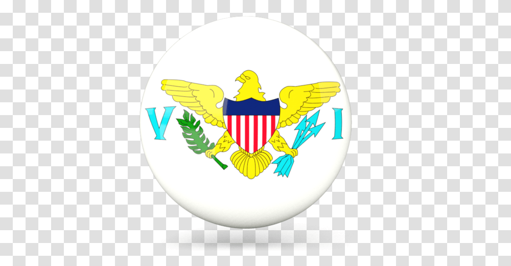 Glossy Round Icon Flag Of The United States Virgin Islands, Logo, Trademark, Emblem Transparent Png