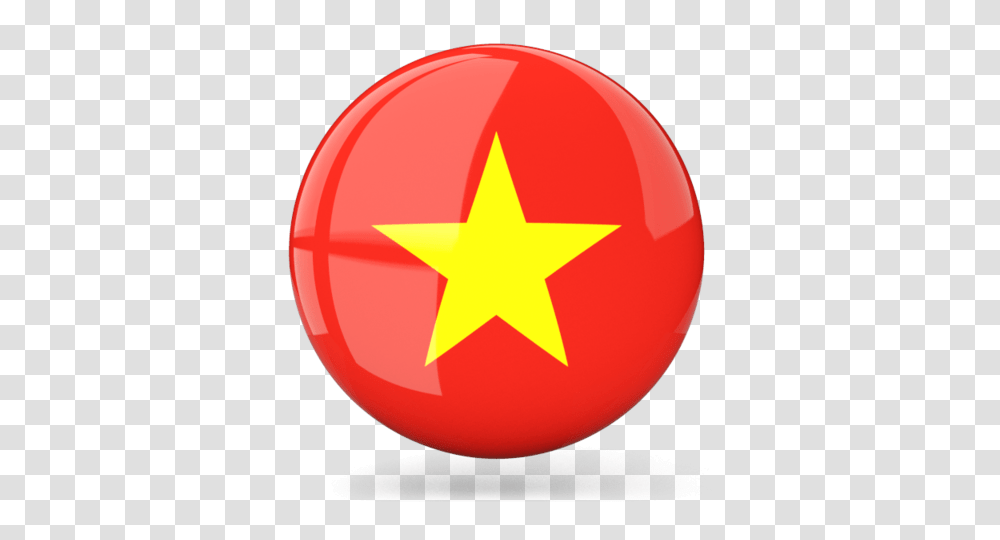 Glossy Round Icon Illustration Of Flag Of Vietnam, Star Symbol Transparent Png