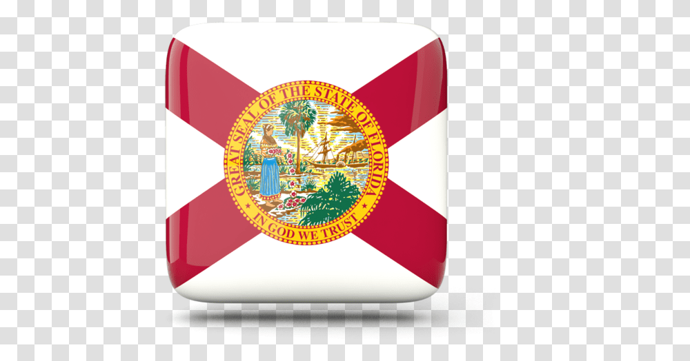 Glossy Square Icon Florida State Flag, Logo, Trademark, Tape Transparent Png