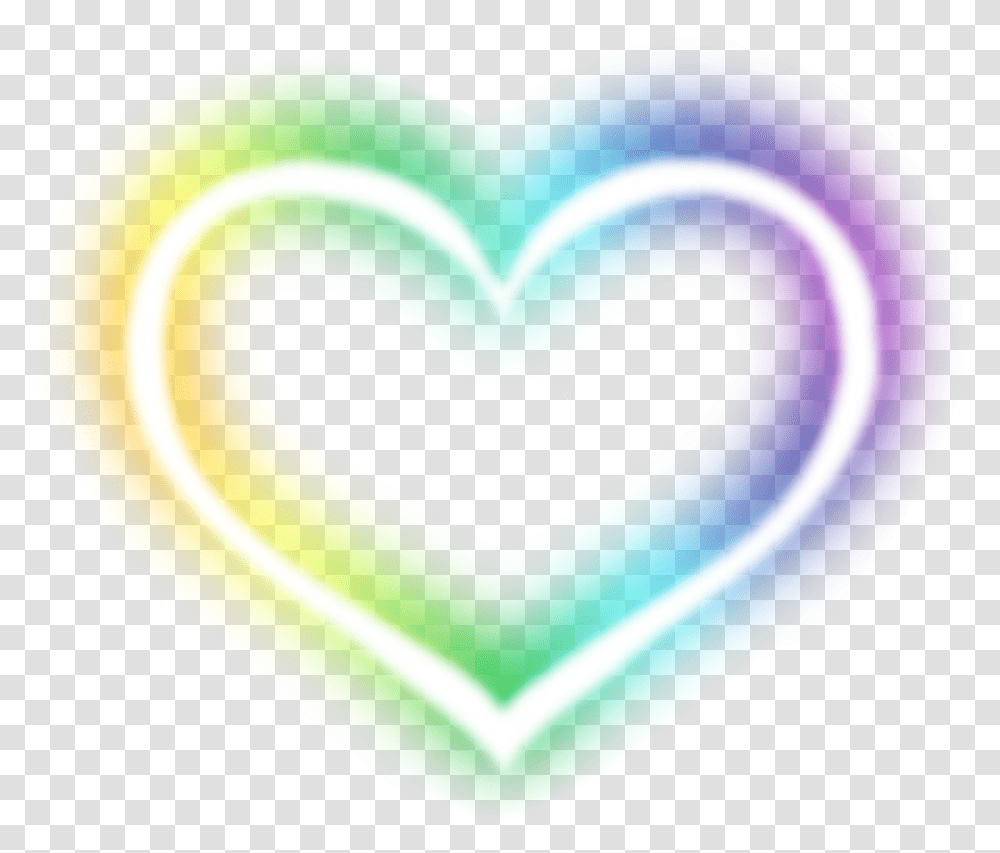 Glow Heart Neon Rainbow Sticker By Mindymae Girly, Light, Tape Transparent Png