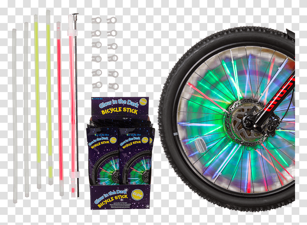 Glow In The Dark Bicycle Glow Stick, Wheel, Machine, Tire, Spoke Transparent Png