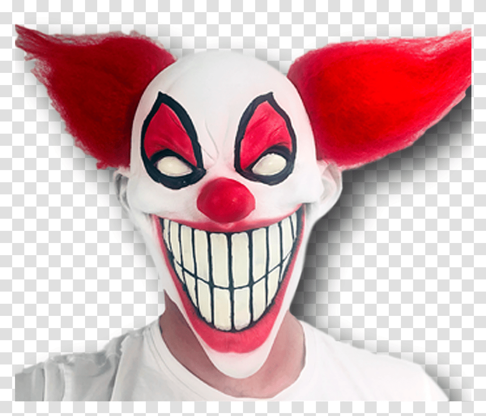 Glow In The Dark Clown Scary Clown Mask, Performer, Person, Human, Mime Transparent Png
