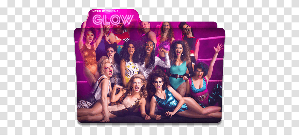 Glow Tv Series Folder Icon Designbust Glow On Netflix, Person, Night Life, Party, Club Transparent Png