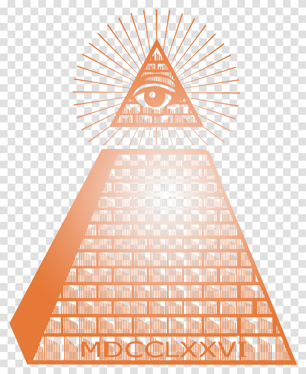 Glow Vector Triangle Simple Eye Of Providence On Pyramid, Architecture, Building, Metropolis, City Transparent Png