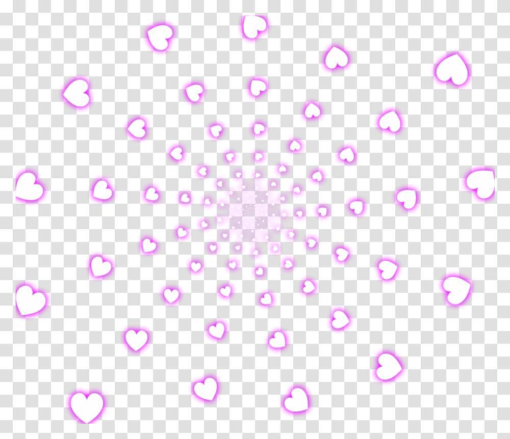 Glowing Hearts Lovely, Purple, Light Transparent Png