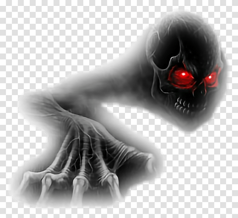Glowing Red Eyes Skull With Red Eyes, Person, Hand, Animal Transparent Png