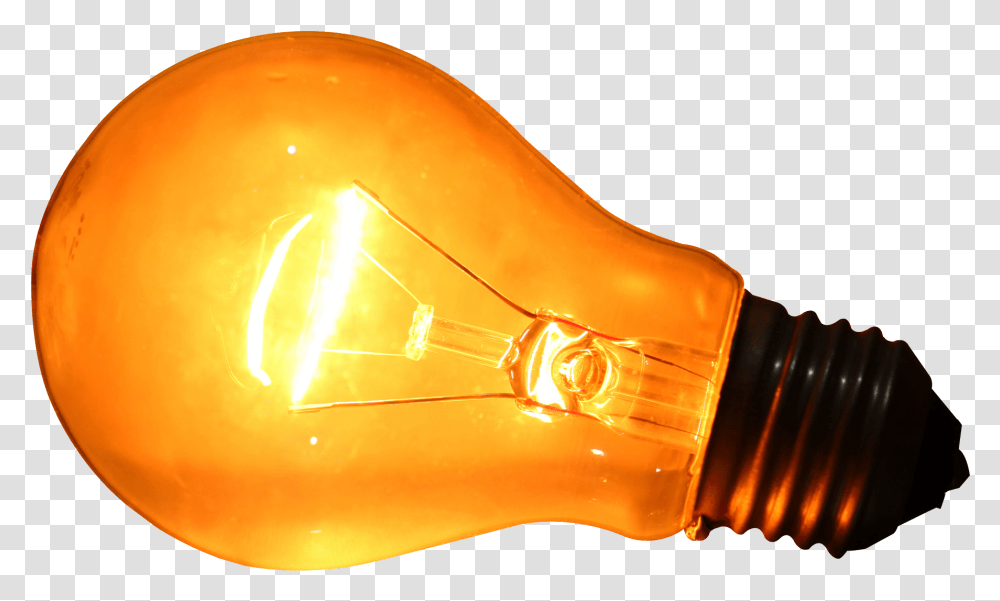 Glowing Yellow Light Bulb Image, Lightbulb Transparent Png