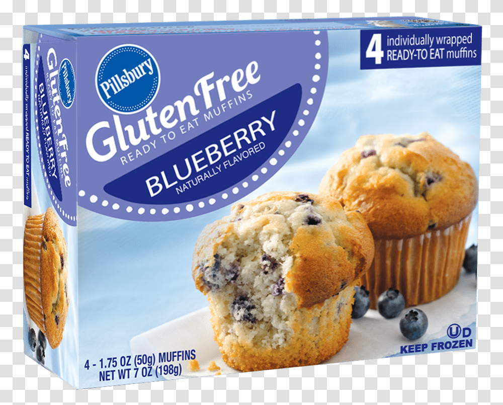 Gluten Free Blueberry Muffins Box, Bread, Food, Dessert, Plant Transparent Png