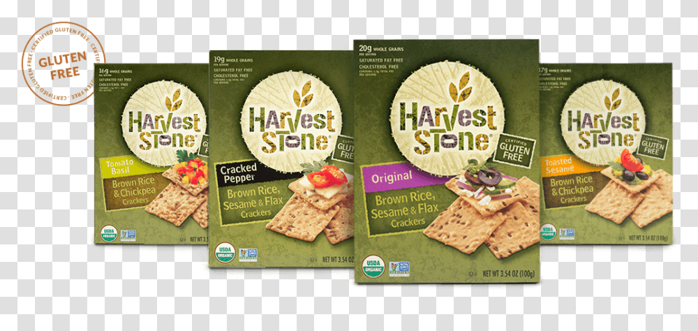 Gluten Free Crackers Harvest Stone, Bread, Food, Advertisement, Poster Transparent Png