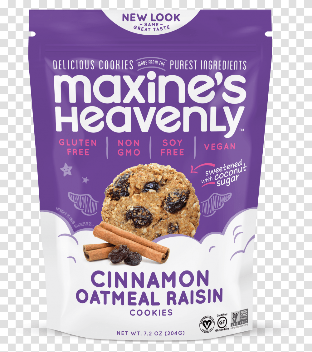 Gluten Free Maxine S Heavenly Oatmeal Raisin Cookies Chocolate Chip Cookie, Food, Plant, Snack, Flyer Transparent Png