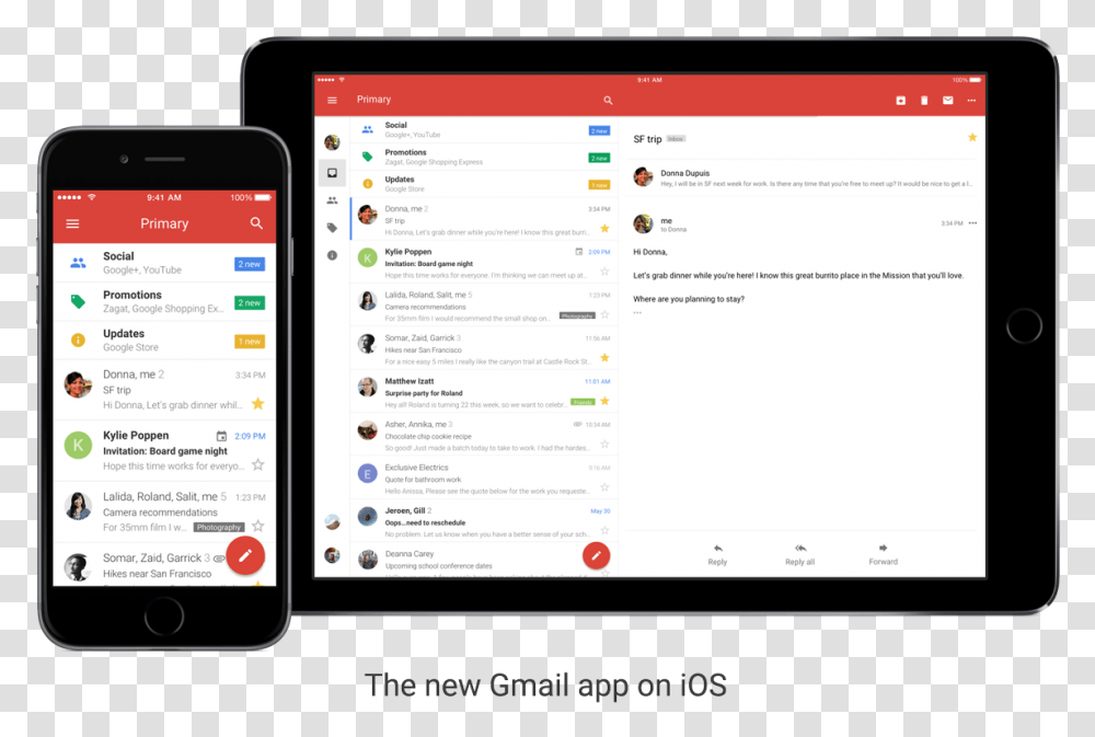 Gmail And Google Calendar Get A Whole Gmail Ios, Mobile Phone, Electronics, Cell Phone, Computer Transparent Png