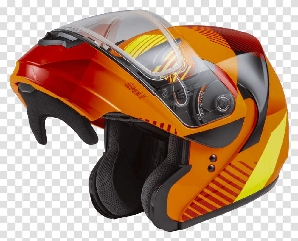 Gmax Md04 Modular Snow Helmet Reserve Graphic Neon Orange Hi Vis Bicycle Helmet, Clothing, Apparel, Crash Helmet, Hardhat Transparent Png