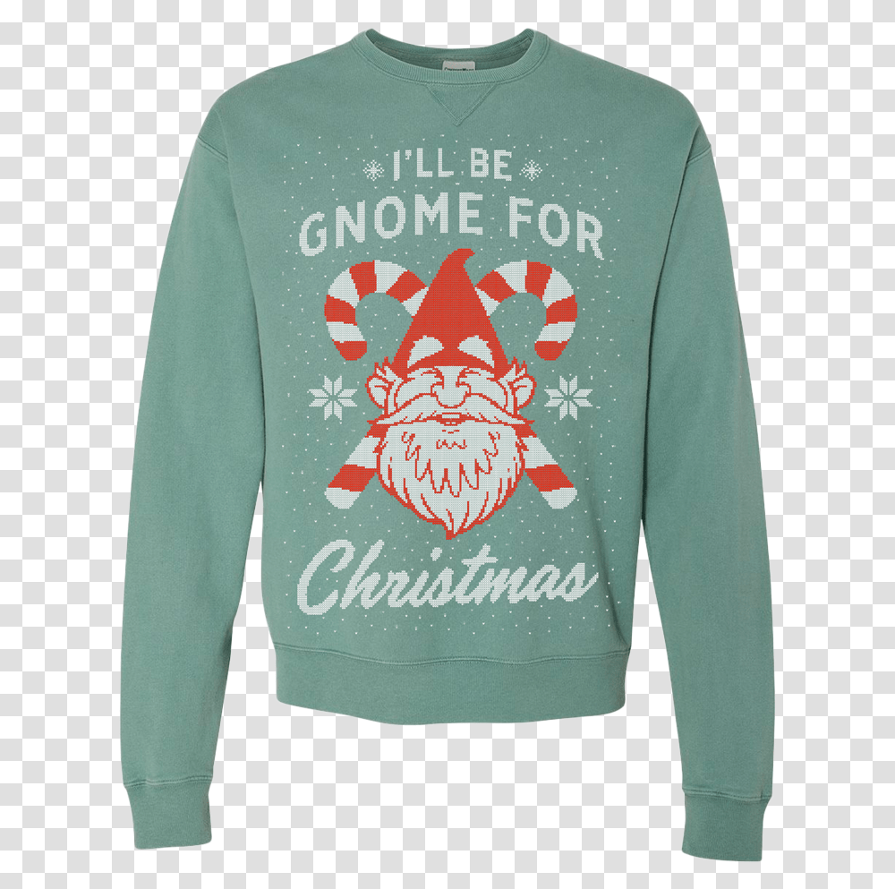 Gnome For Christmas Sweatshirt Sweater, Clothing, Apparel, Sleeve, Long Sleeve Transparent Png