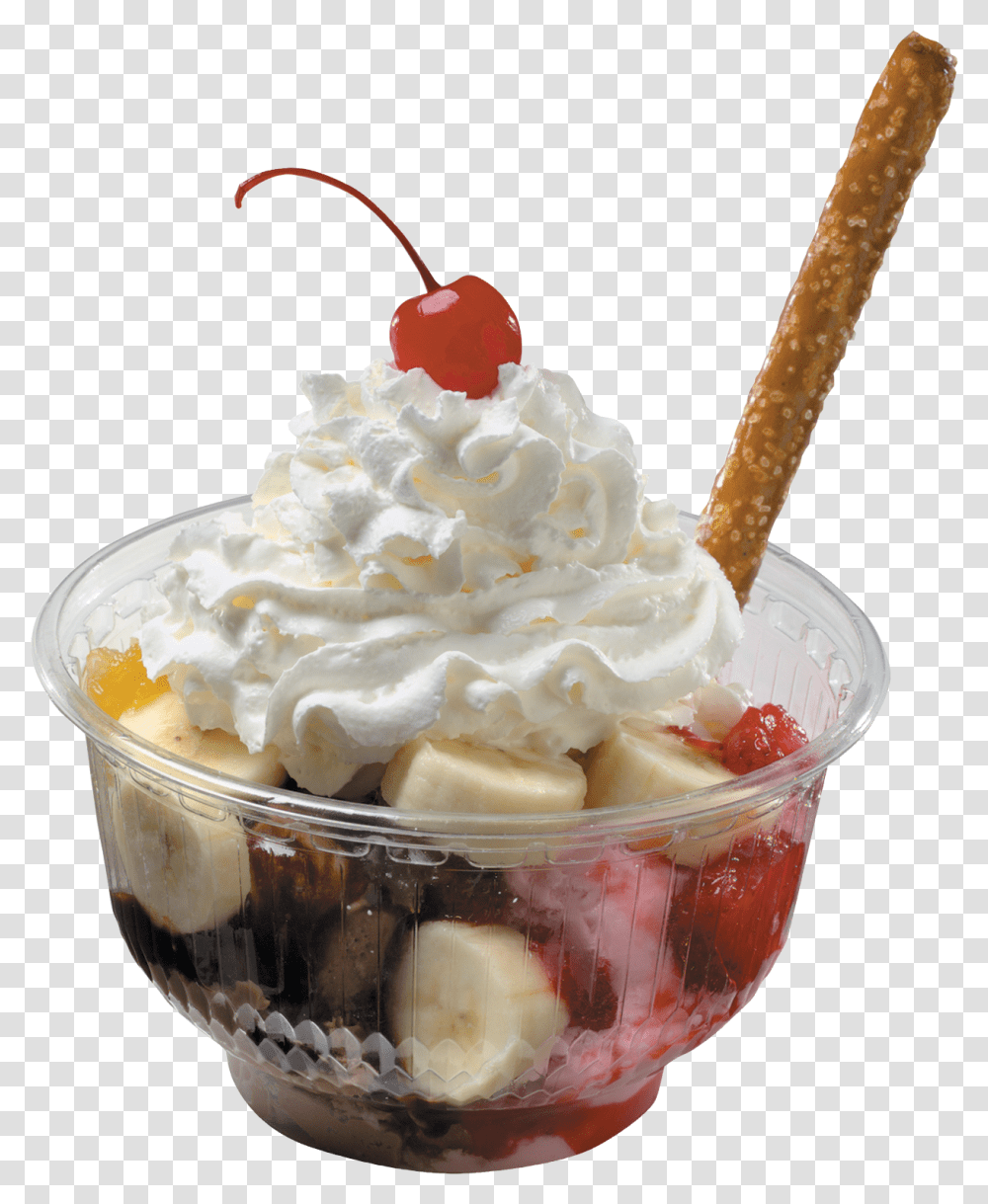 Go Bananas For Our Delicious Banana Splits Half Price Brusters Ice Cream Banana Split, Dessert, Food, Creme, Whipped Cream Transparent Png