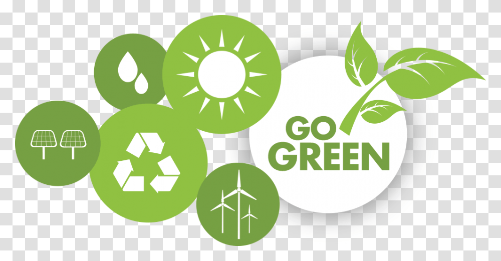 Go Green Circle, Recycling Symbol, Plant, Logo, Trademark Transparent Png