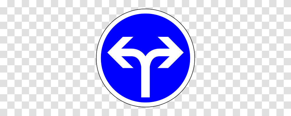Go Left Or Right Transport, Sign, Road Sign Transparent Png