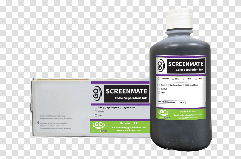 Go Screenmate Color Separation Ink Bottle, Label, Medication, Syrup Transparent Png