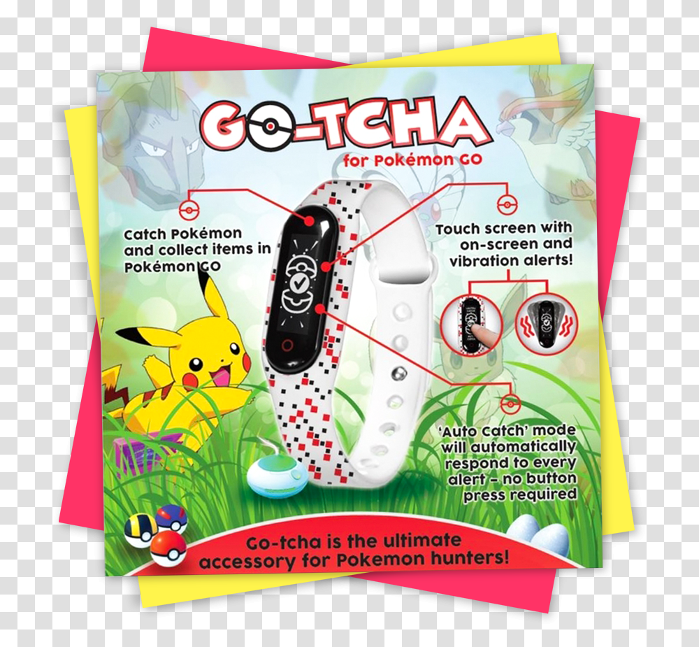 Go Tch Wristband For Pokmon Go Pokemon Go Tcha, Flyer, Poster, Paper, Advertisement Transparent Png