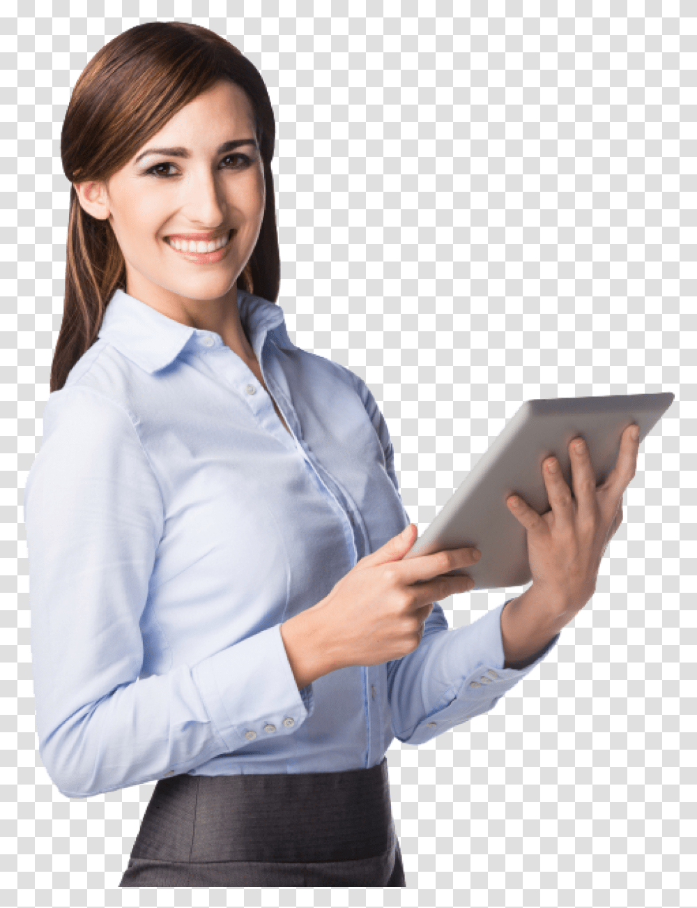 Go To Image Business Woman Tablet, Apparel, Person, Human Transparent Png