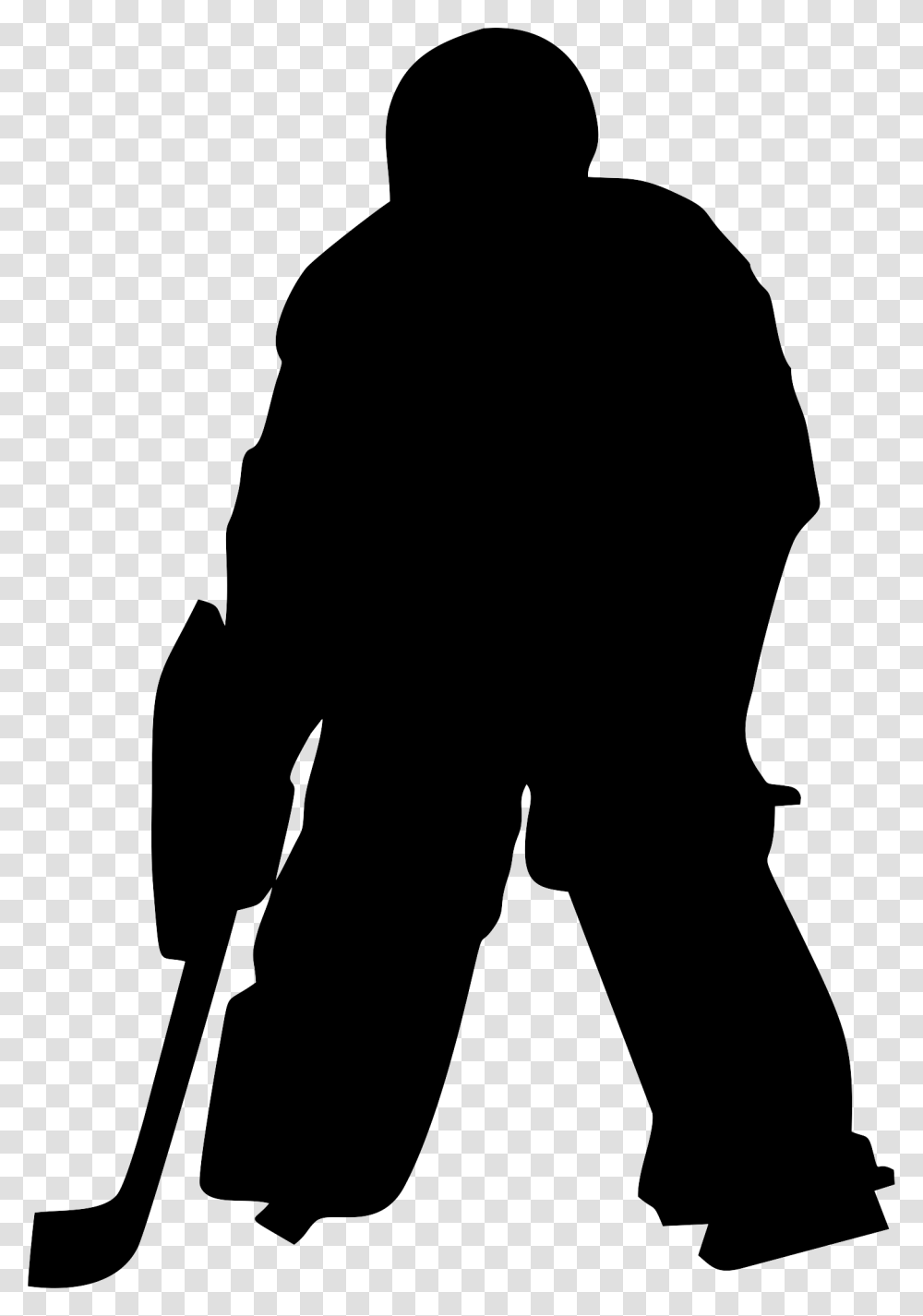 Goaltender Silhouette Field Hockey Ice Hockey Hockey Goalie Silhouette, Person, Human, Hoodie, Sweatshirt Transparent Png