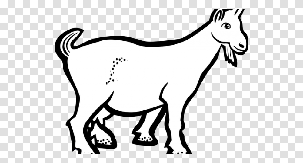 Goat Clipart Black And White Goat Lineart, Mammal, Animal, Stencil, Wildlife Transparent Png