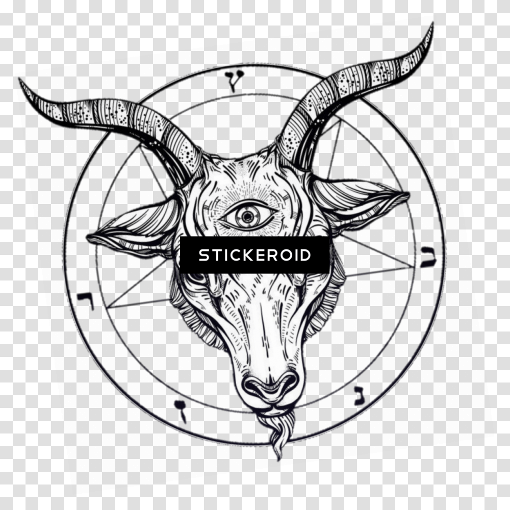 Goat Devil Drawing Clipart Download Devil Goat, Mammal, Animal, Wildlife, Wolf Transparent Png