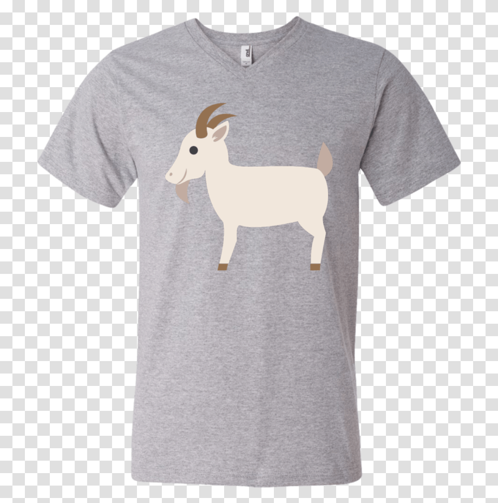 Goat Emoji Men's V Neck T Shirt T Shirt, Apparel, T-Shirt, Mammal Transparent Png