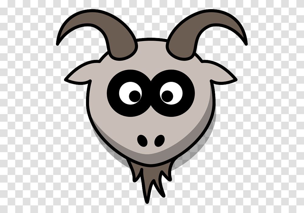 Goat Head Cartoon Gray Animal Mountains Goat Head Clipart, Mammal, Stencil, Sheep, Piggy Bank Transparent Png