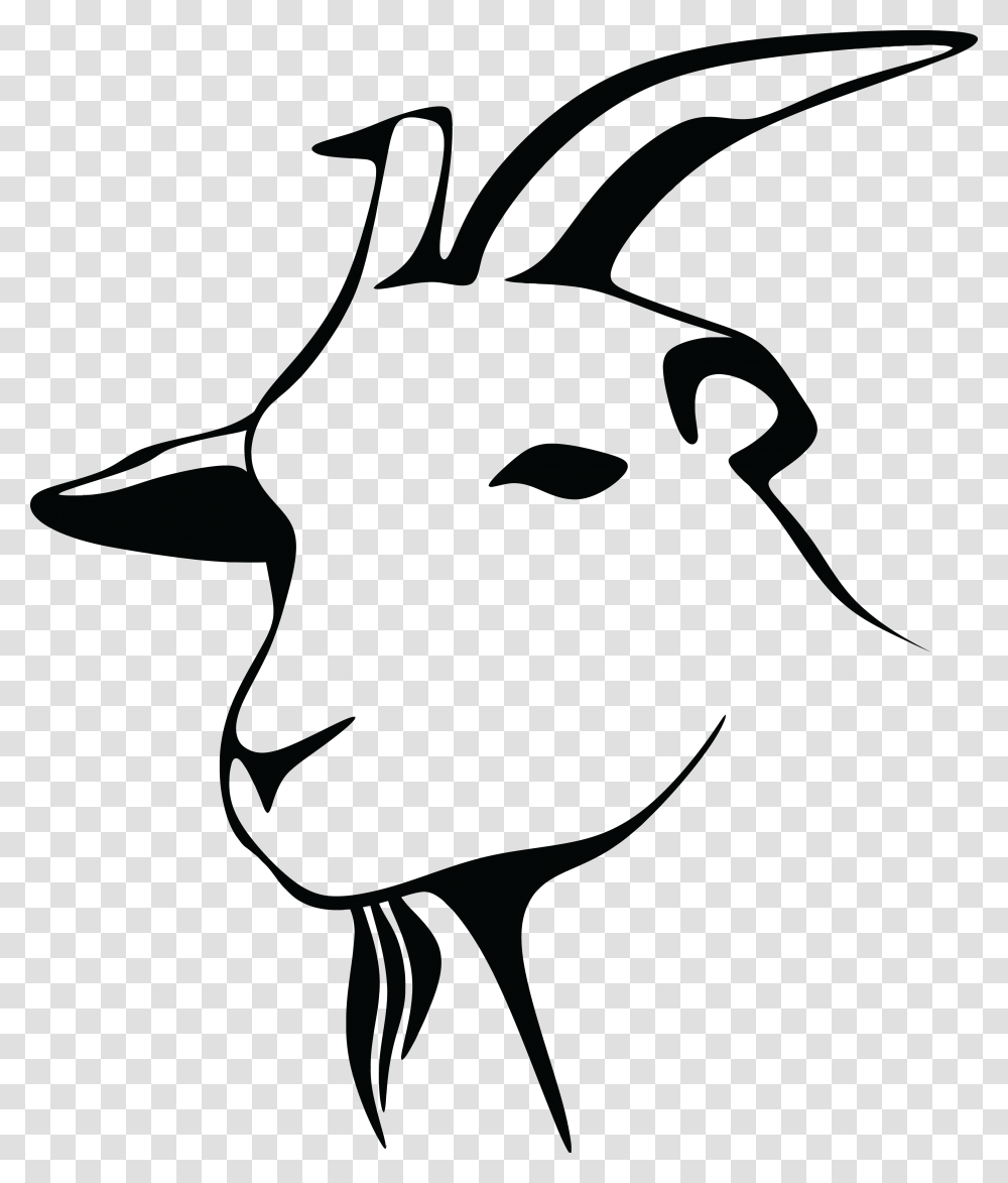 Goat Head Clip Art, Silhouette, Stencil Transparent Png