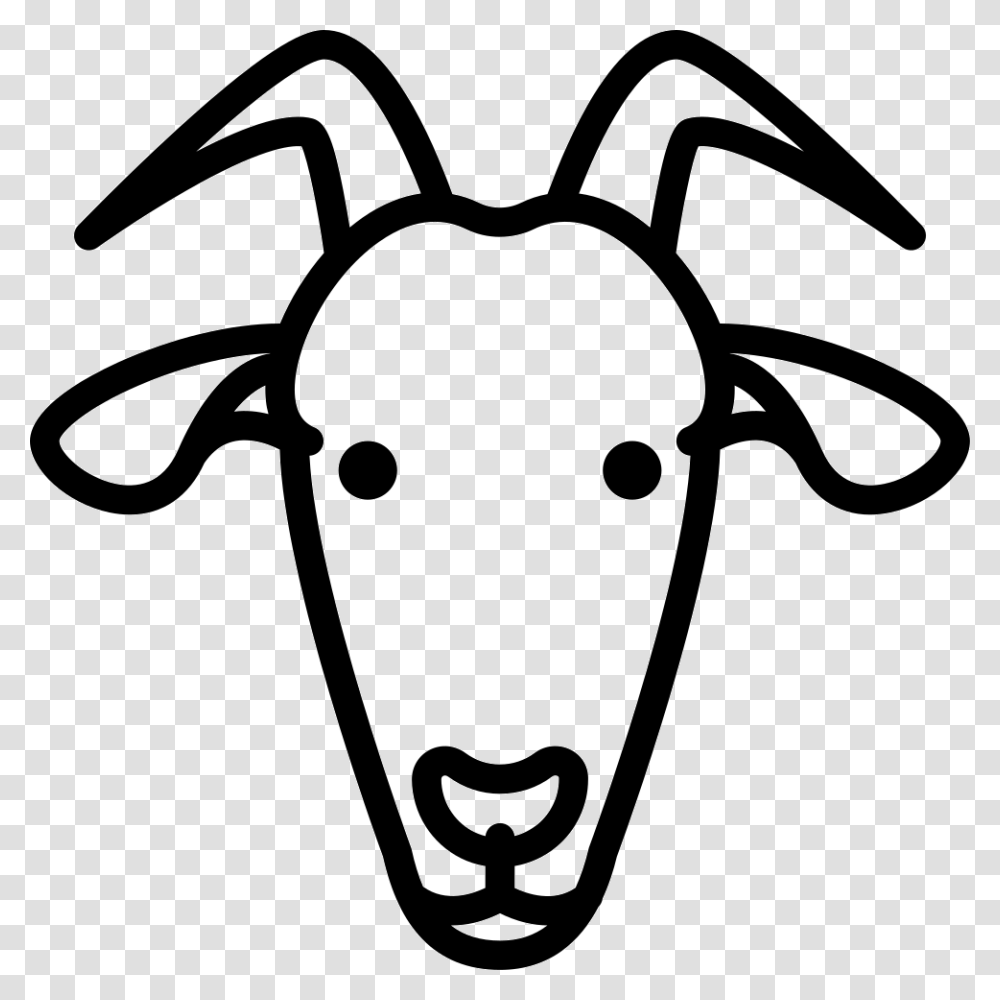 Goat Head Goat Head Icon, Cattle, Mammal, Animal, Stencil Transparent Png