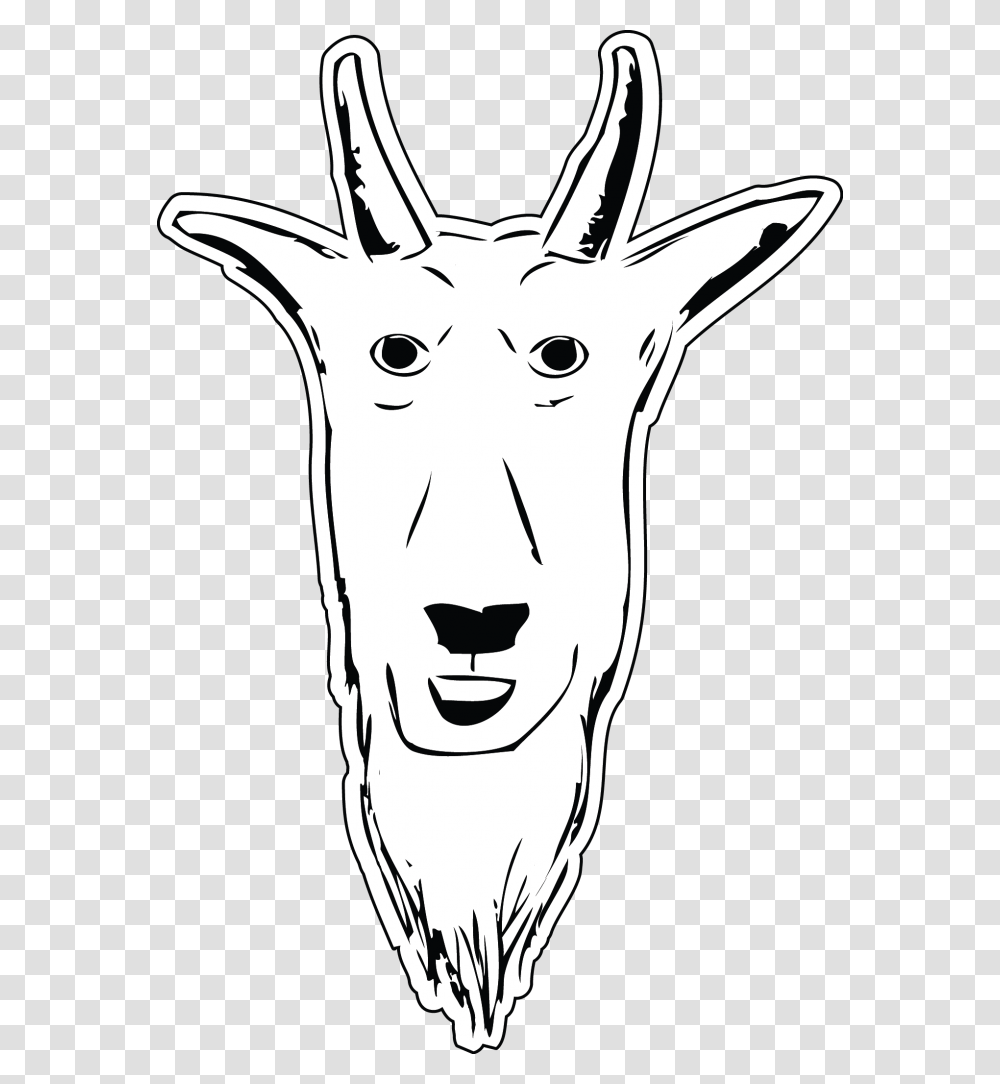 Goat Head Illustration Illustration, Stencil, Mammal, Animal, Wildlife Transparent Png