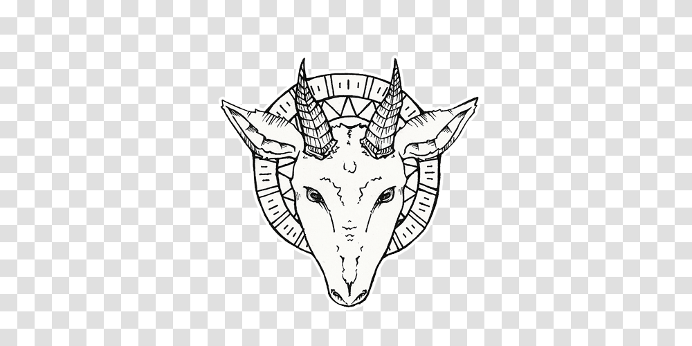 Goat Head Tattoo Design, Drawing, Doodle, Statue Transparent Png