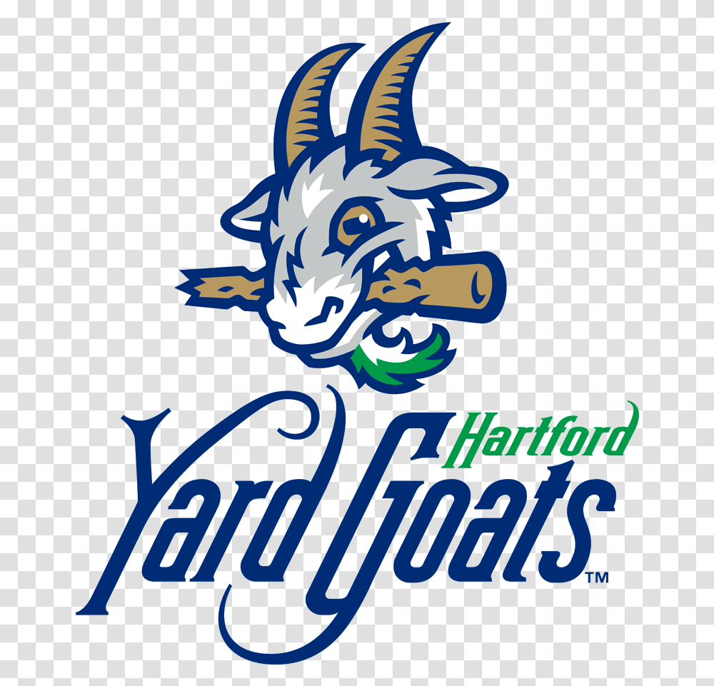 Goat Logo Minor League Baseball Hartford Yard Goats Logo, Text, Poster, Graphics, Animal Transparent Png