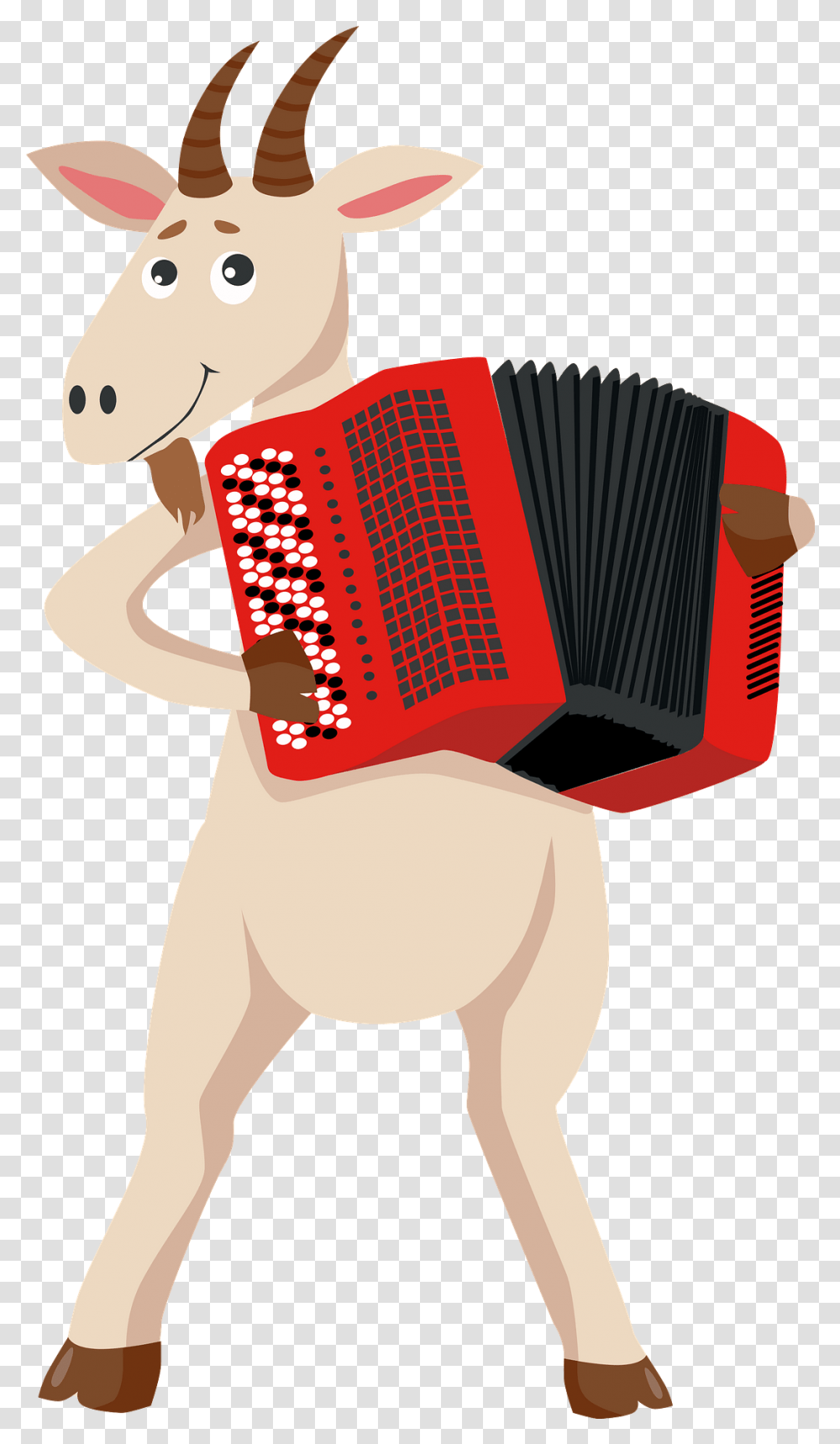 Goat Playing Accordion Clipart Accordionist, Musical Instrument Transparent Png