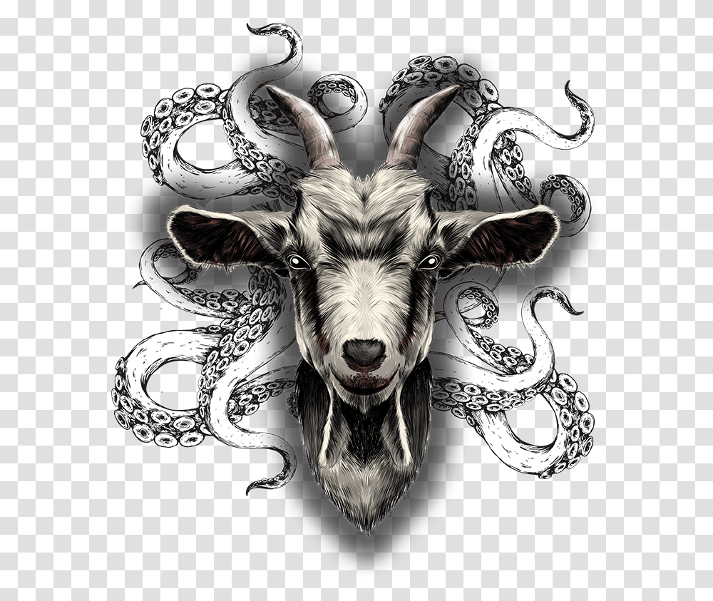 Goat Tentacles Web Illustration, Antelope, Mammal, Animal Transparent Png