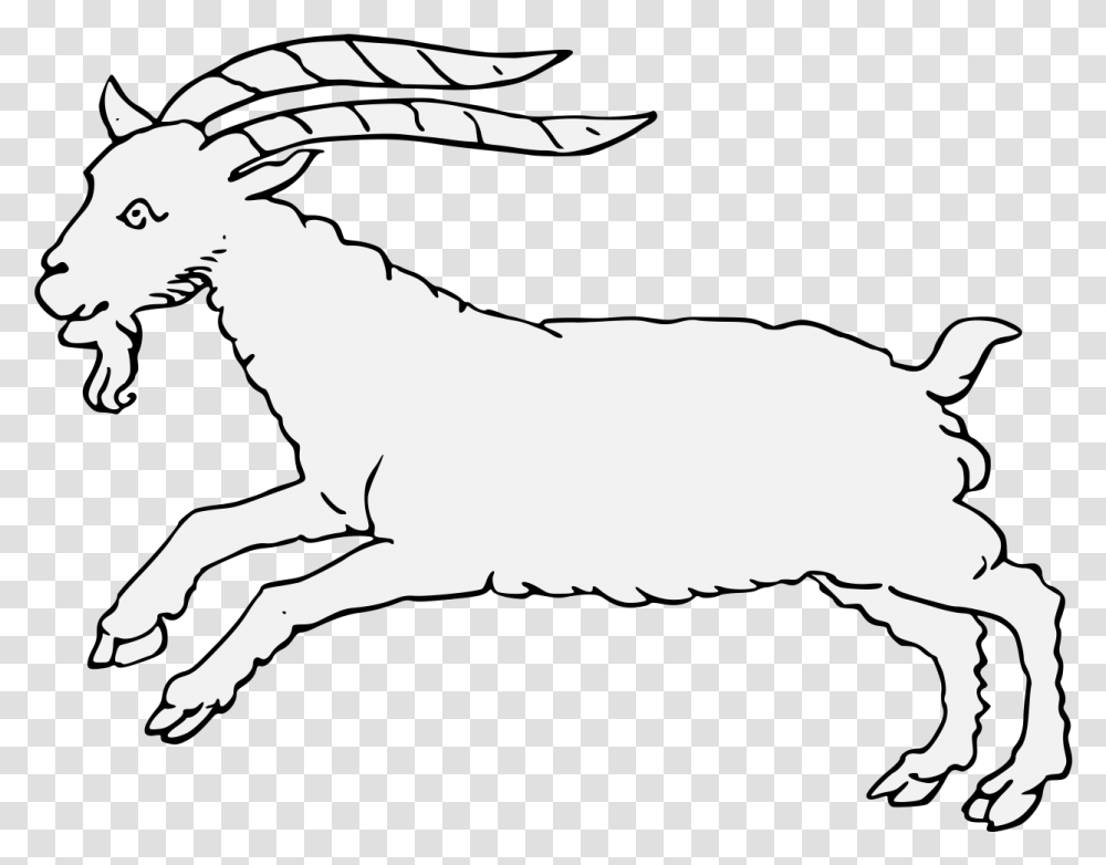 Goat Traceable Heraldic Art Goat, Animal, Mammal, Wildlife, Person Transparent Png