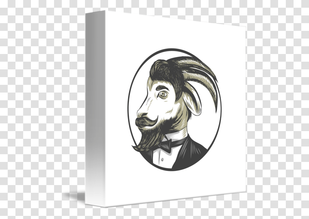 Goat With Beard Cartoon, Head, Person, Drawing Transparent Png