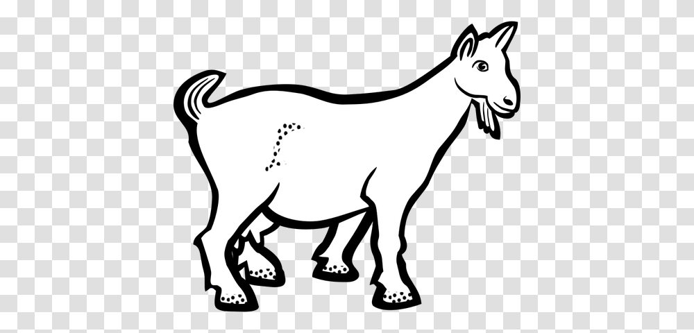 Goat With Freckles Black And White Illustration, Mammal, Animal, Horse, Stencil Transparent Png