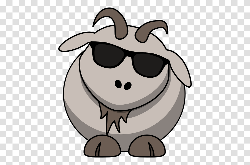 Goat With Sunglasses Clip Art, Animal, Outdoors, Mammal, Drawing Transparent Png