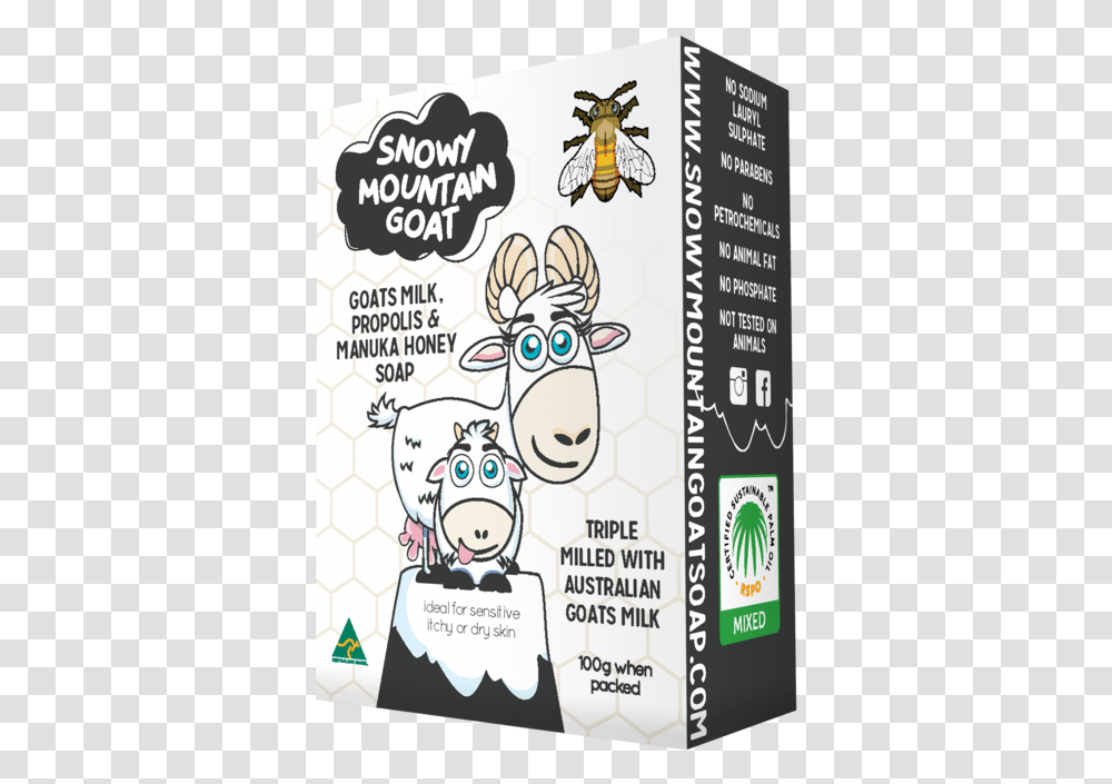 Goats Milk Propolis Amp Manuka Honey Cartoon, Animal, Poster, Advertisement, Insect Transparent Png
