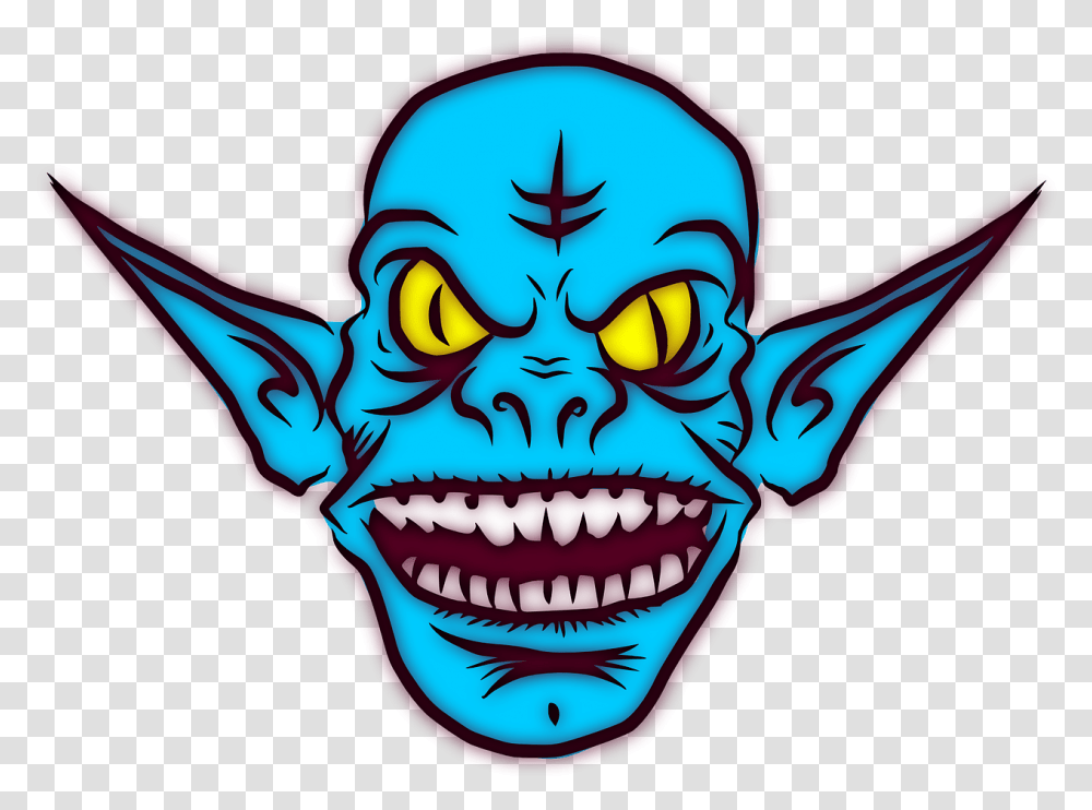 Goblin Monster Troll Clip Art Clipart Monster Head, Teeth, Mouth, Label Transparent Png