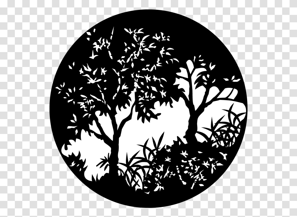 Gobo Trees, Stencil, Silhouette, Floral Design, Pattern Transparent Png