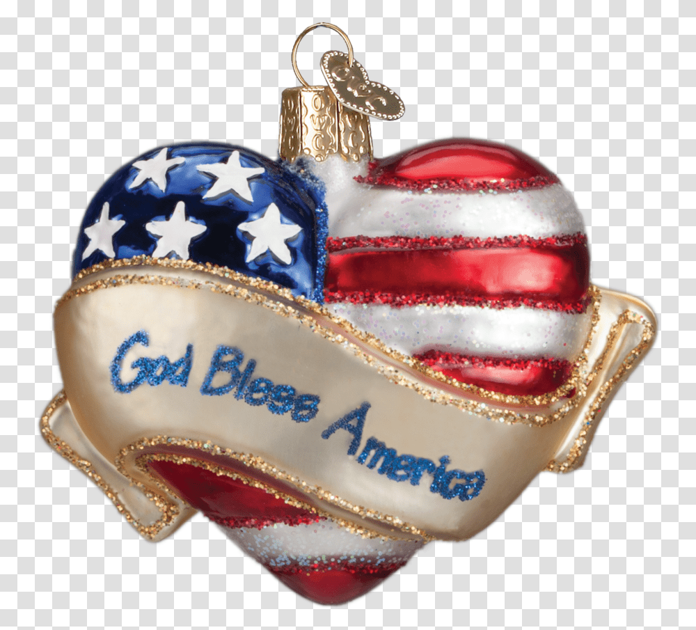 God Bless America Heart Patriotic Christmas Ornaments, Birthday Cake, Food, Porcelain Transparent Png