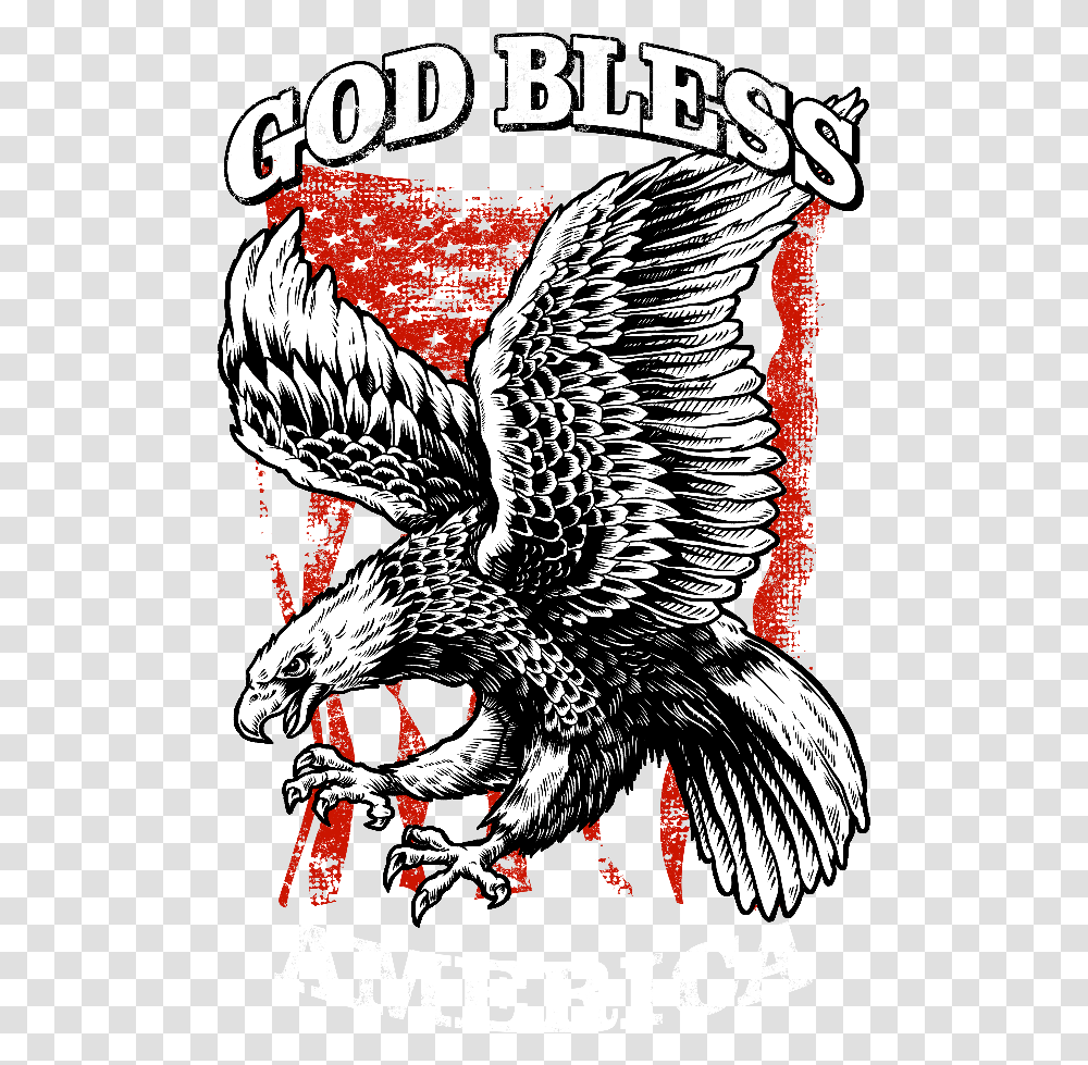 God Bless America Illustration, Bird, Animal, Eagle, Poster Transparent Png