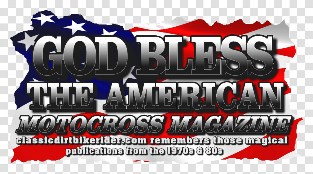 God Bless The American Motocross Magazine Britain Graphics, Word, Number Transparent Png
