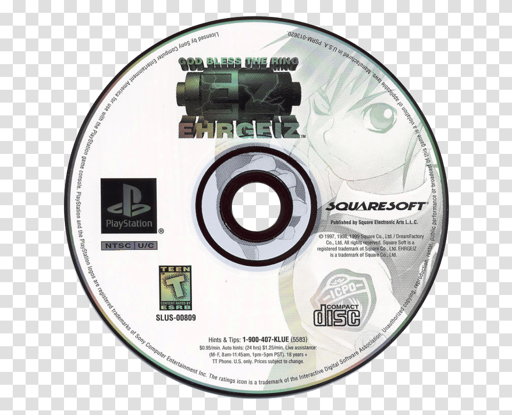 God Bless The Ring Chrono Cross Ps1 Disc, Disk, Dvd Transparent Png