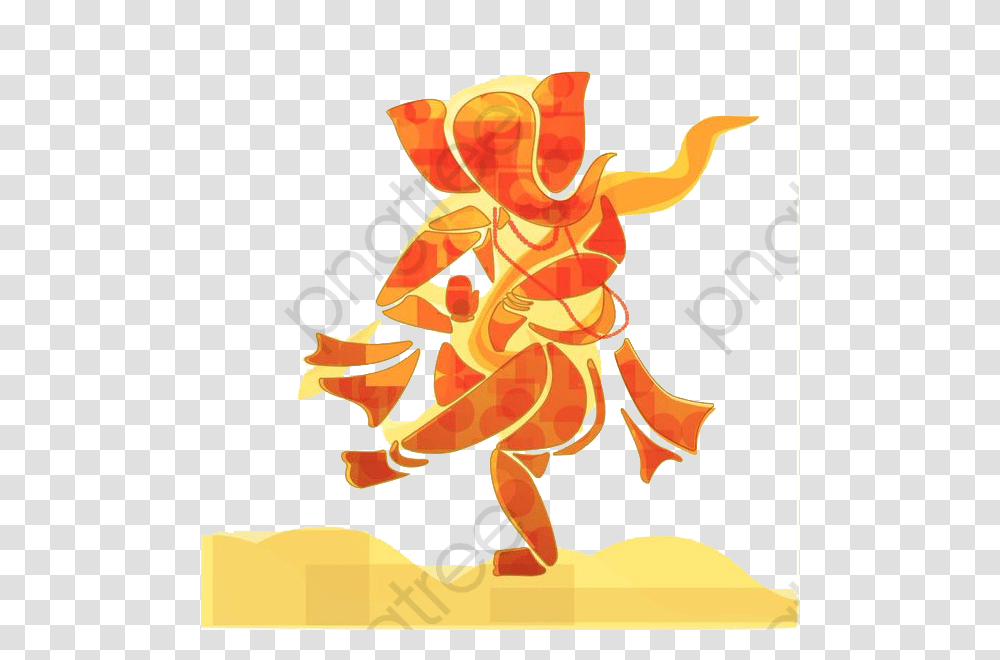 God Clipart Dancing Ganesha Art Painting, Leaf, Plant, Person Transparent Png