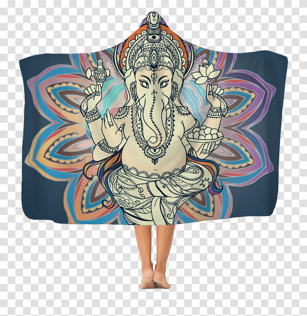 God Ganesha Premium Adult Hooded Blanket Happy Birthday With Elephant God, Person, Doodle, Drawing Transparent Png