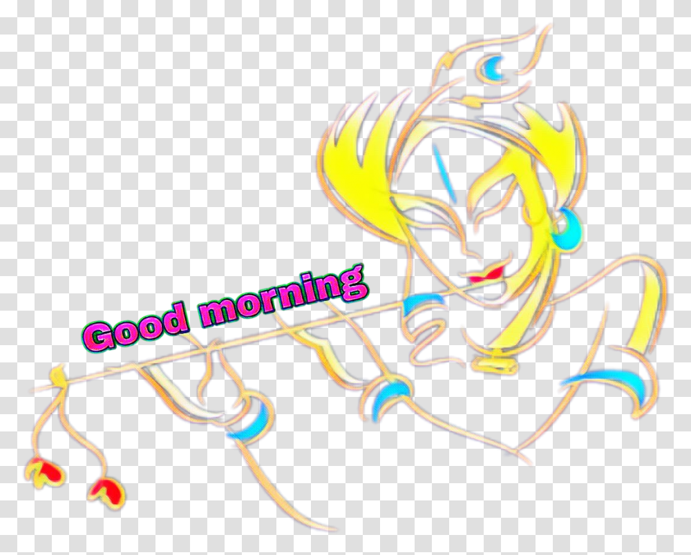 God Good Morning Images Logo Lord Krishna, Neon, Light, Dragon Transparent Png