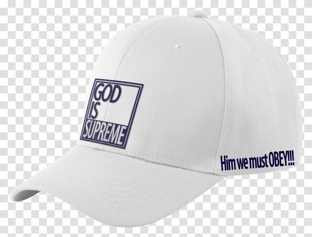 God Is Supreme Logo Dad Hat White & Navy - Baseball Cap, Clothing, Apparel Transparent Png